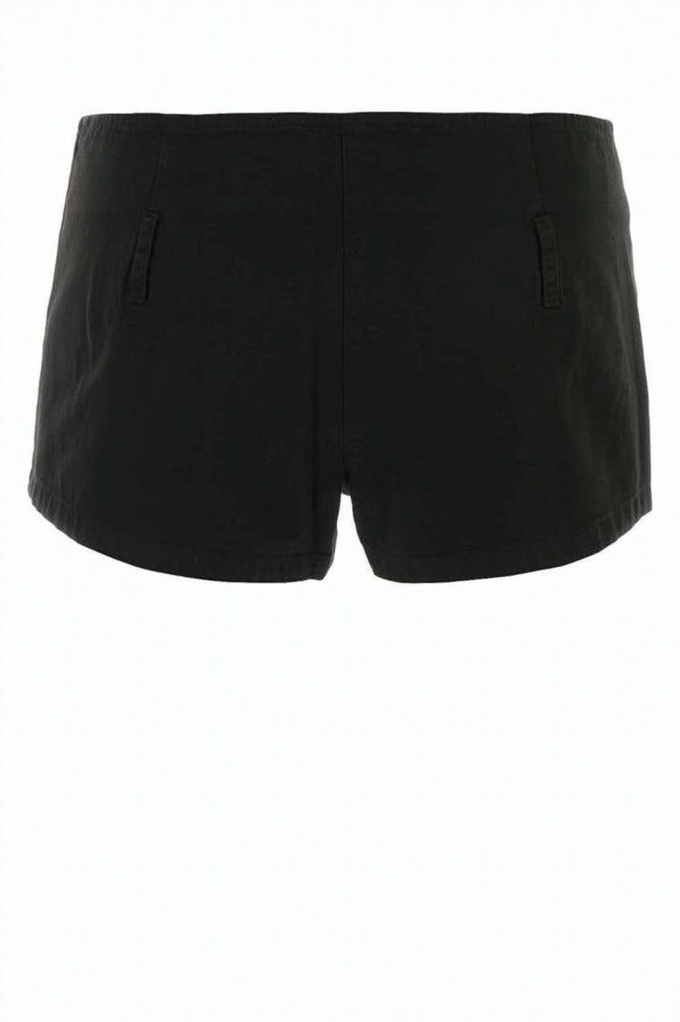 Gimaguas Low-Rise Minimalist Black Shorts With Curved Hem
