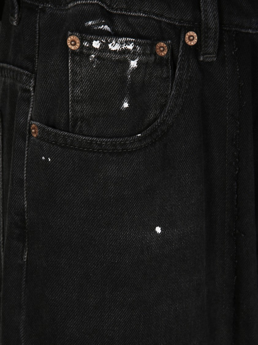 Mm6 By Maison Margiela Relaxed Wide-Leg Denim Jeans With Distressed Finish