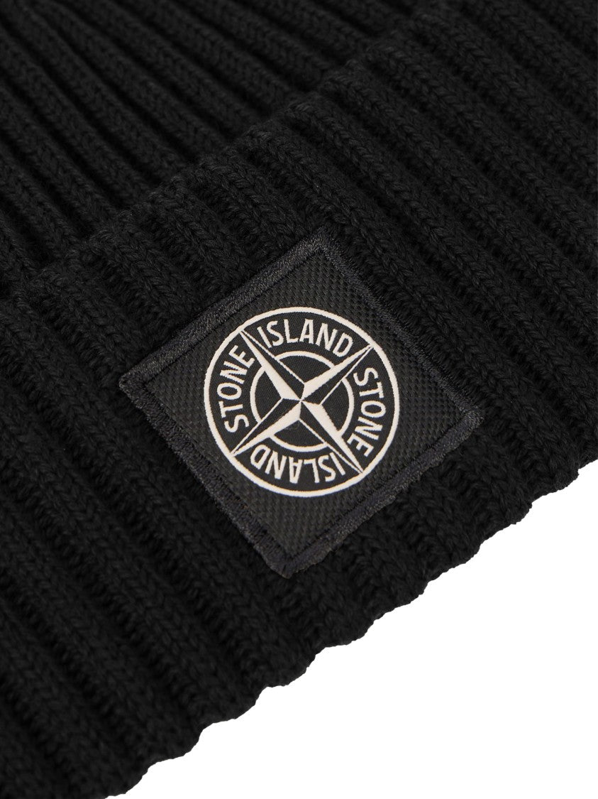 Stone Island Ribbed Virgin Wool Beanie