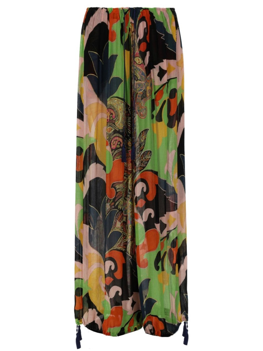 Etro Abstract Paisley Silk-Blend Wide-Leg Pants