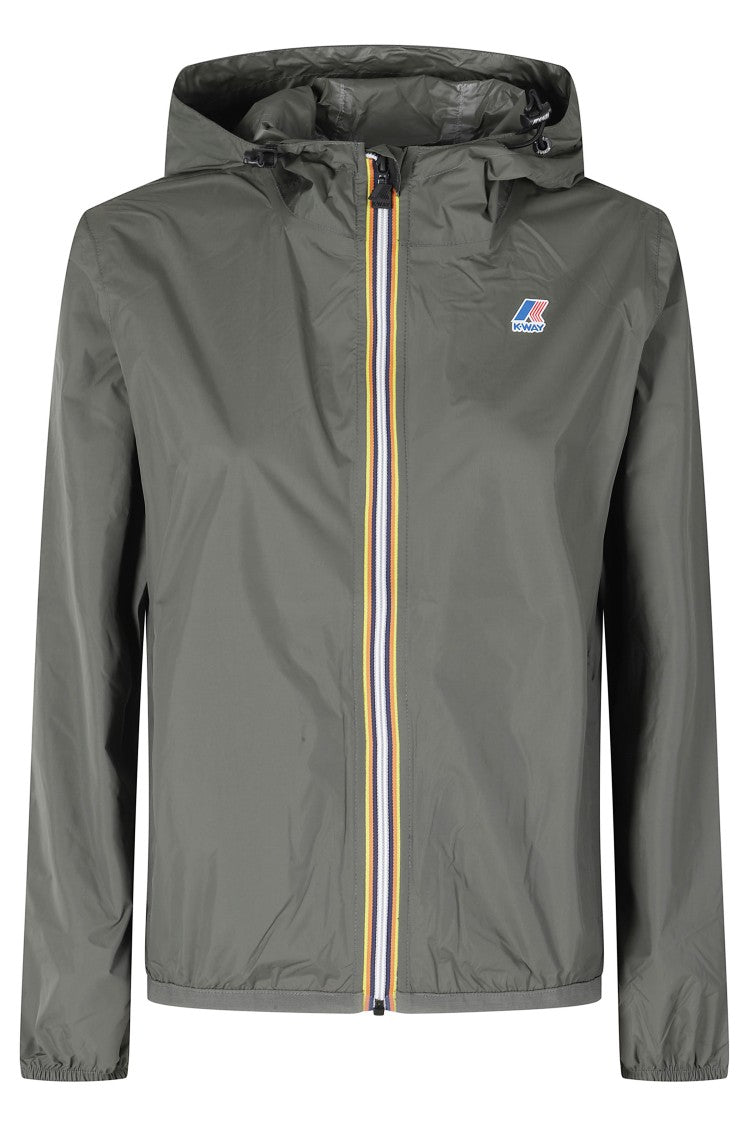 K-Way Green Le Vrai 4 0 Claudette Windproof Hooded Polyamide Jacket