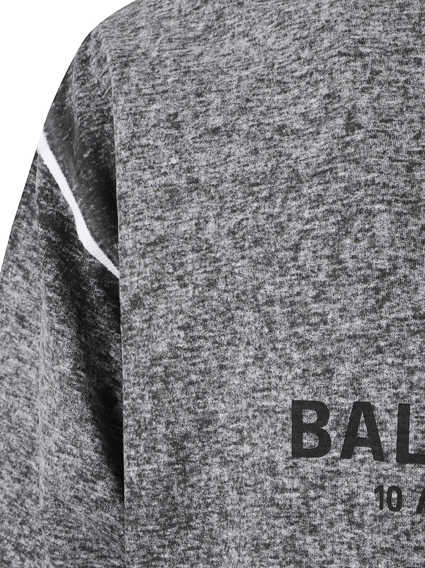 Balenciaga White Cotton Logo Oversized T-Shirt