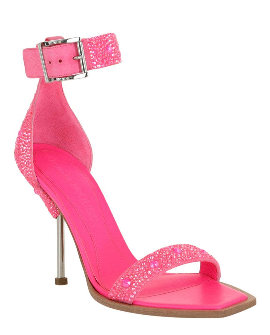 Alexander Mcqueen Crystal Embellished Heel Sandals