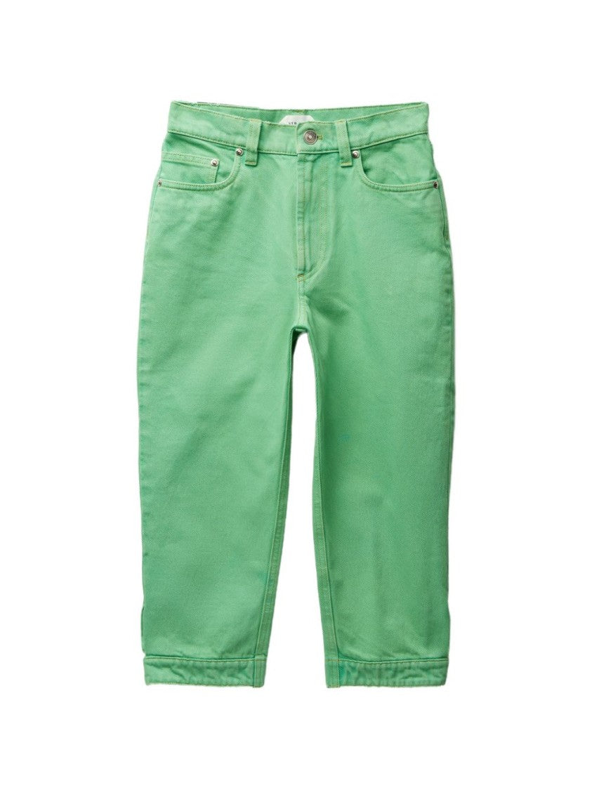 Versace Slim-Fit Cropped Pants In Vibrant Green Silk-Nylon Blend