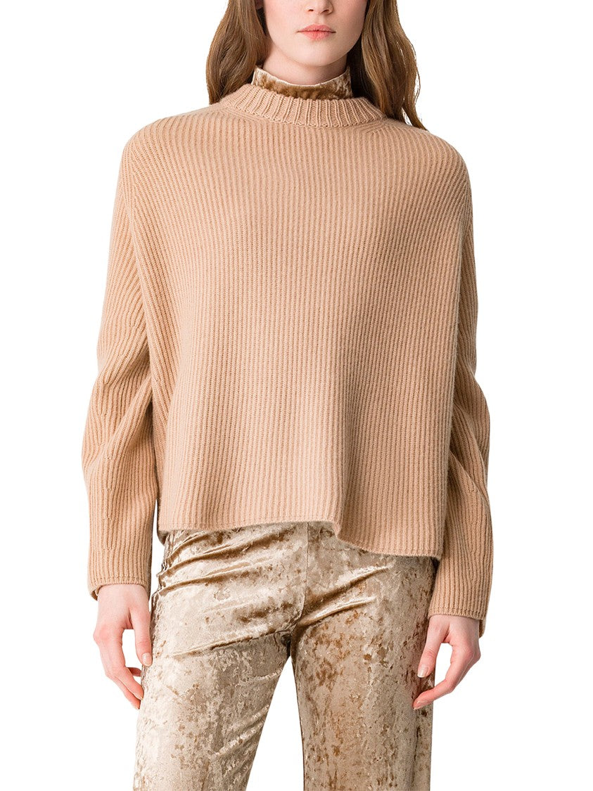 Forte Forte English Rib Roundneck Sweater In Warm Brown