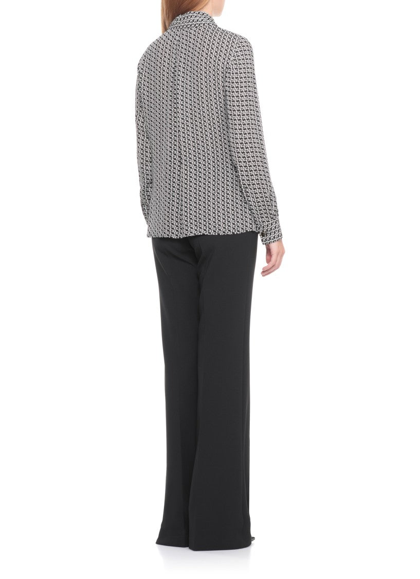 Elisabetta Franchi Geometric Print Viscose Shirt With Classic Collar