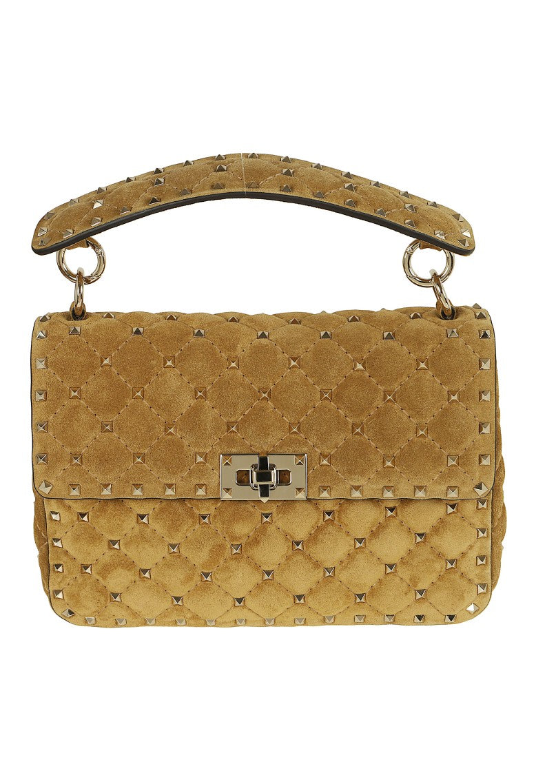 Valentino Garavani Medium Rockstud Spike Quilted Suede Shoulder Bag