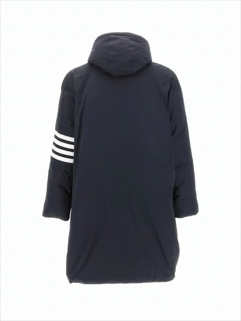 Thom Browne Hooded Padded Jacket With Signature Stripe Detail