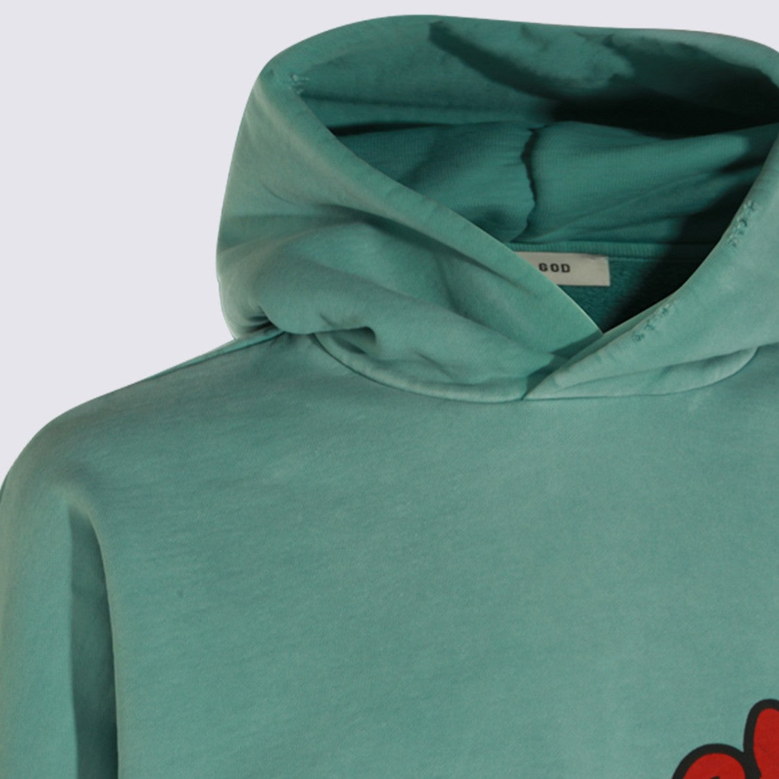 Fear Of God Relaxed Fit Hoodie In Muted Green Fabric With Bold Logo