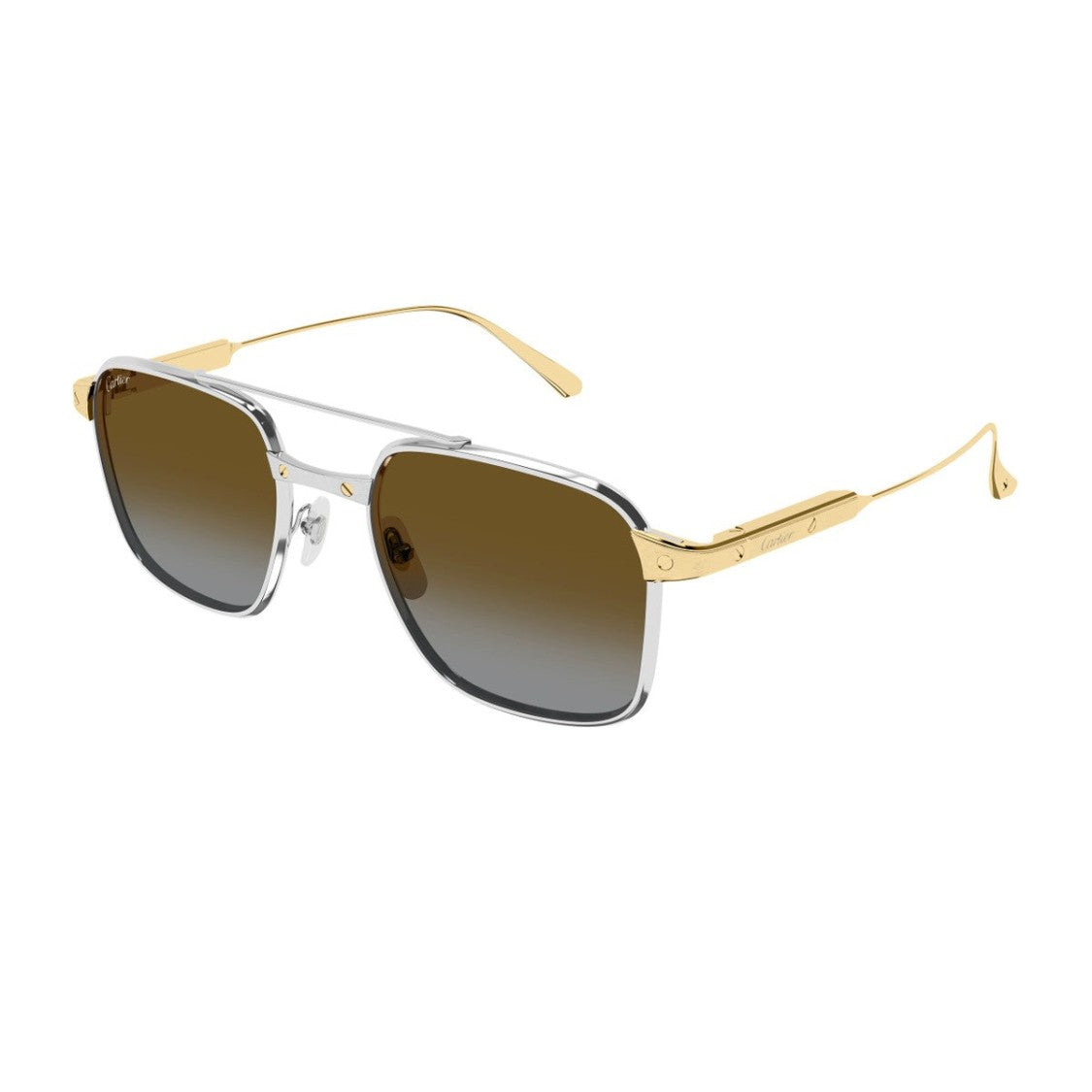 Cartier Gold Ct0610s Santos Titanium Sunglasses