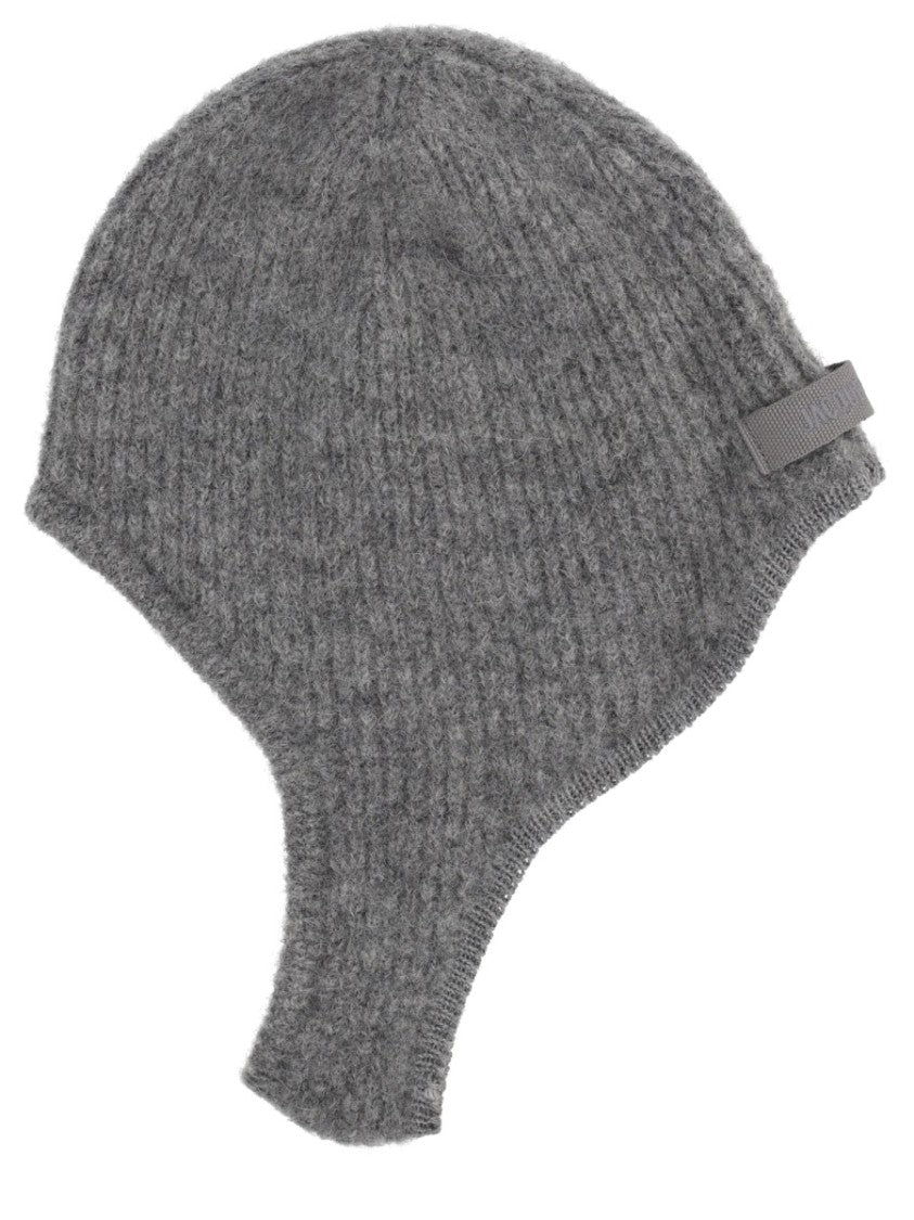 Jacquemus Ribbed Ear Flap Cap With Fuzzy Texture