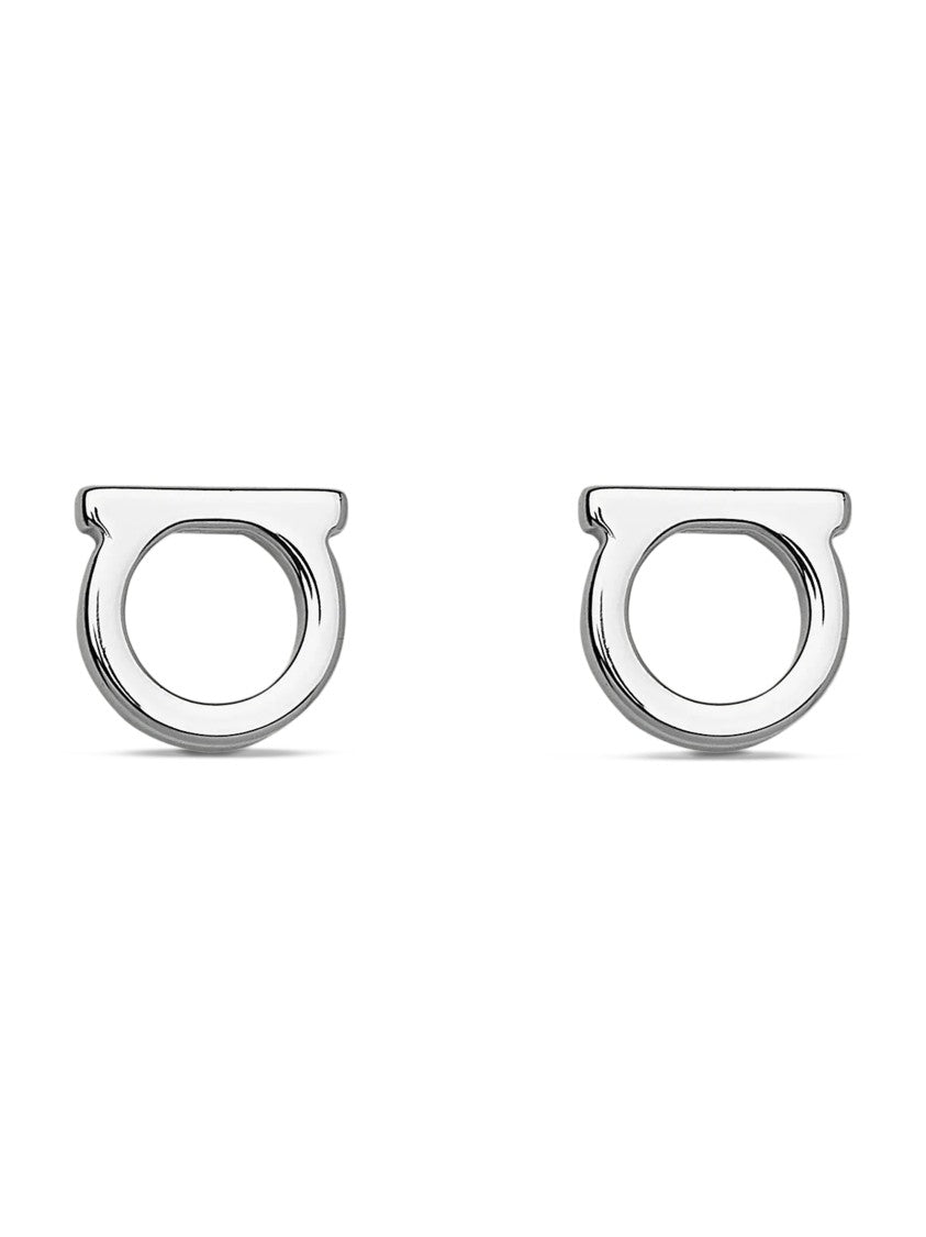 Ferragamo Stud Ganc 8D Polished Brass Earrings