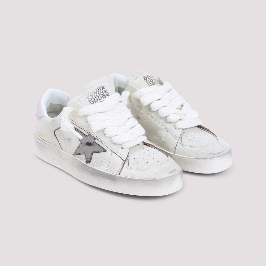 Golden Goose Distressed Leather Low-Top Sneakers With Star Detail