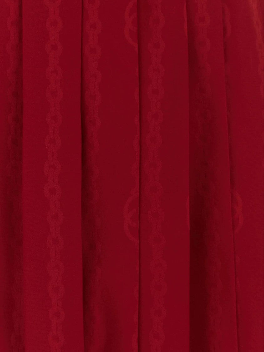 Gucci Red Skirt Satin Midi Bottom