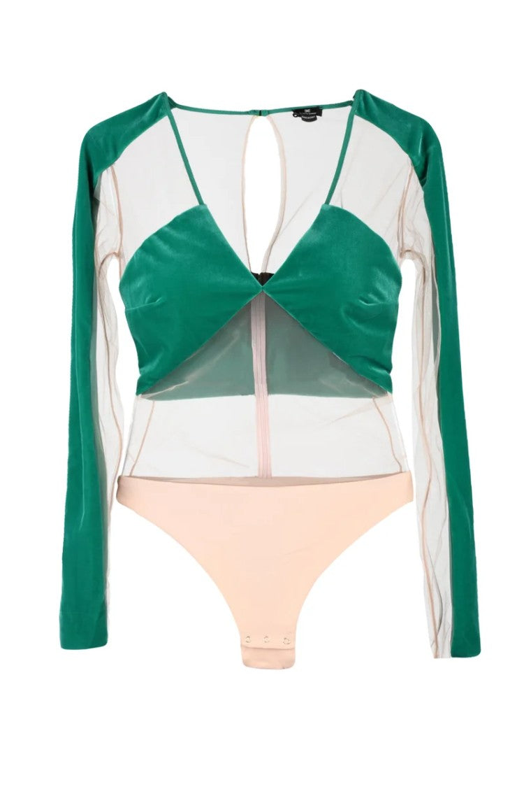 Elisabetta Franchi Polyester Stretch Bodysuit - Green