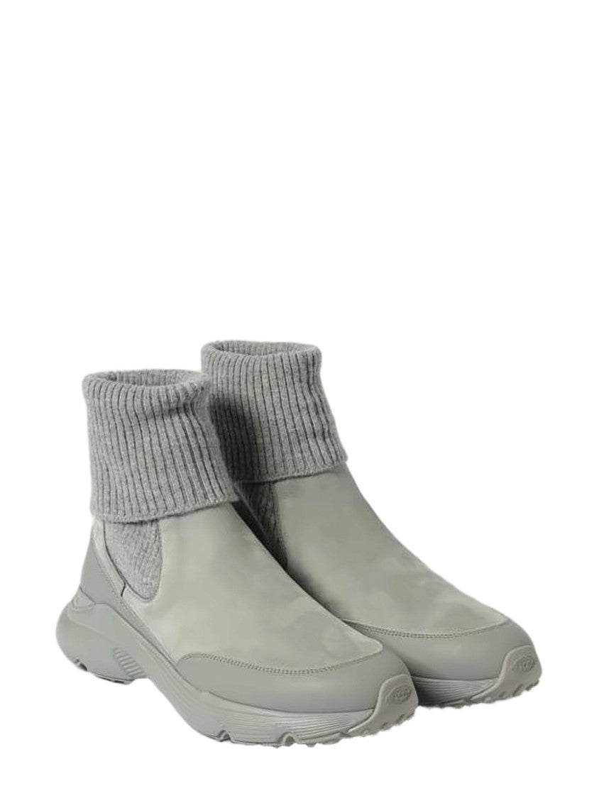 Tod's Nubuck And Fabric Ankle-High Sneakers