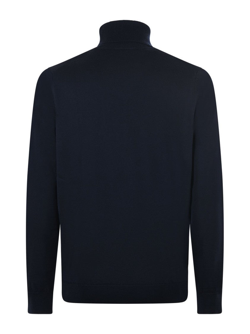 Lacoste Fitted Black Wool Turtleneck With High Collar