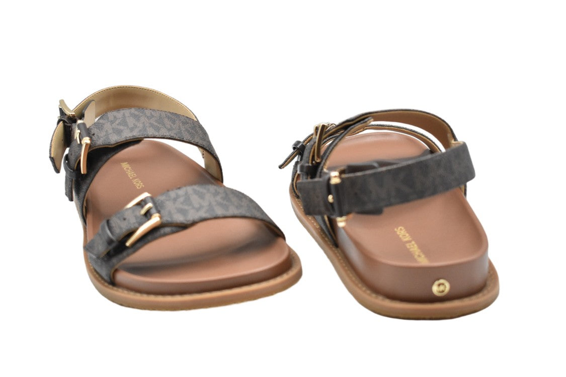 Michael Kors Beige Nia Minimal Logo Flatform Sandals
