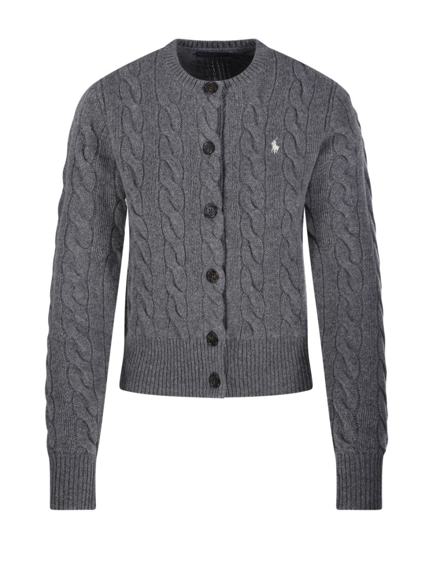 Polo Ralph Lauren Cable Knit Cardigan With Round Neckline