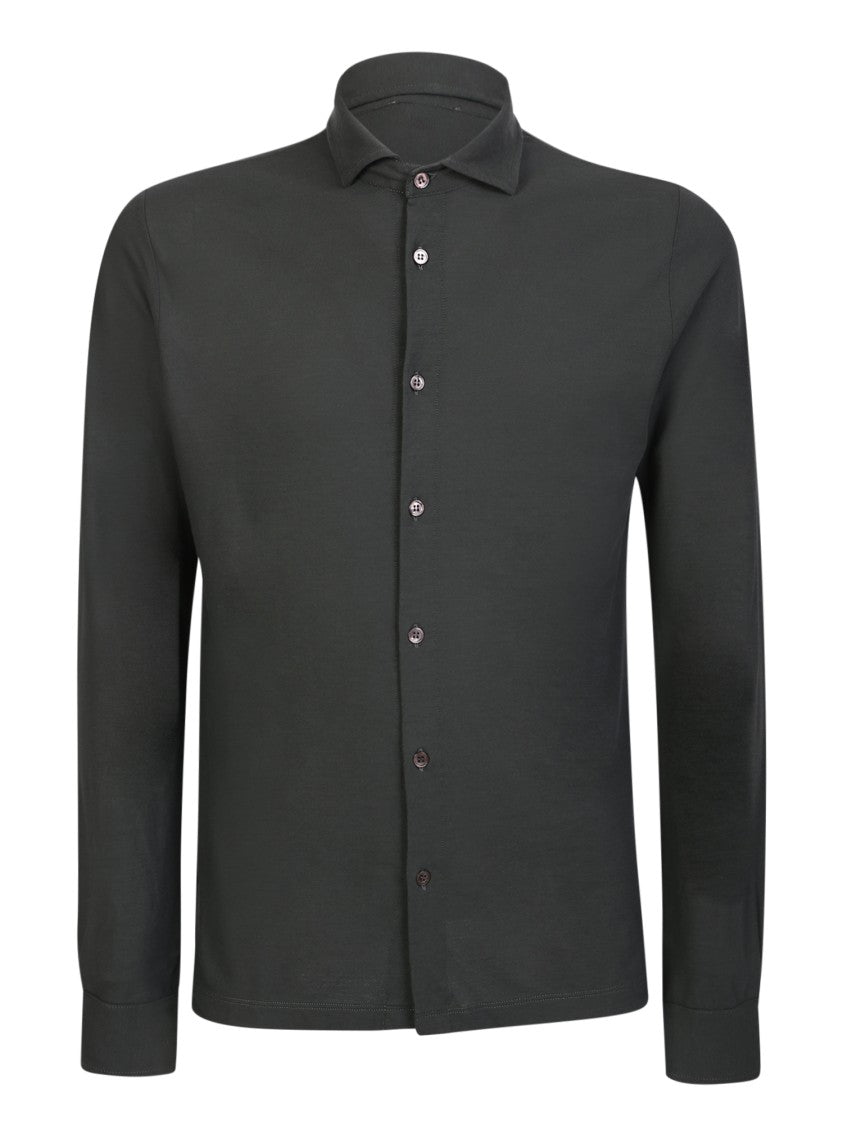Zanone Mlitary Green Cotton Shirt