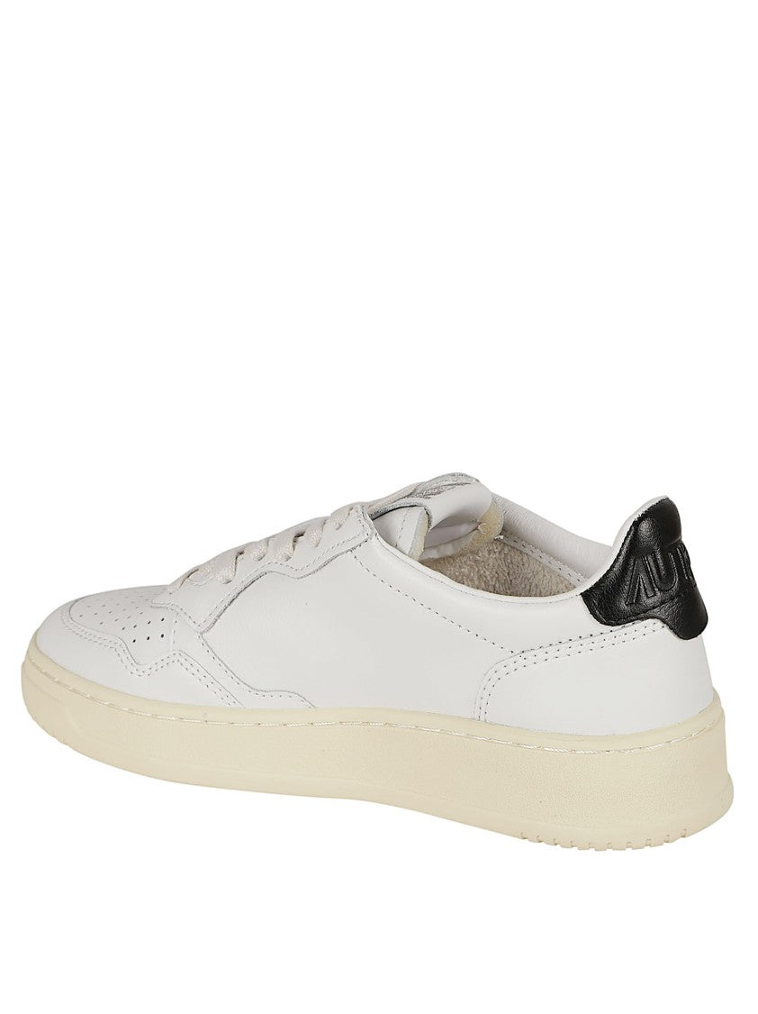 Autry White Leather Low-Top Sneakers With Perforated Detailing