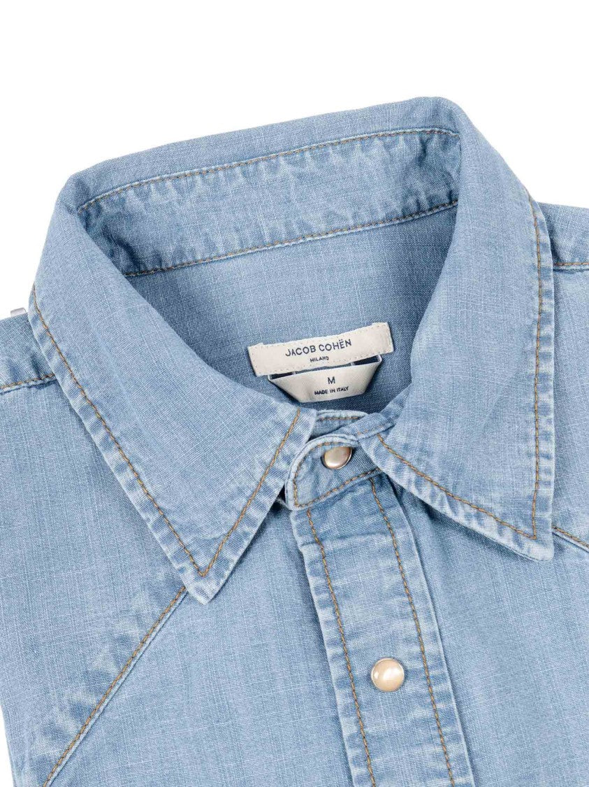 Jacob Cohen Light Blue Western Denim Shirt