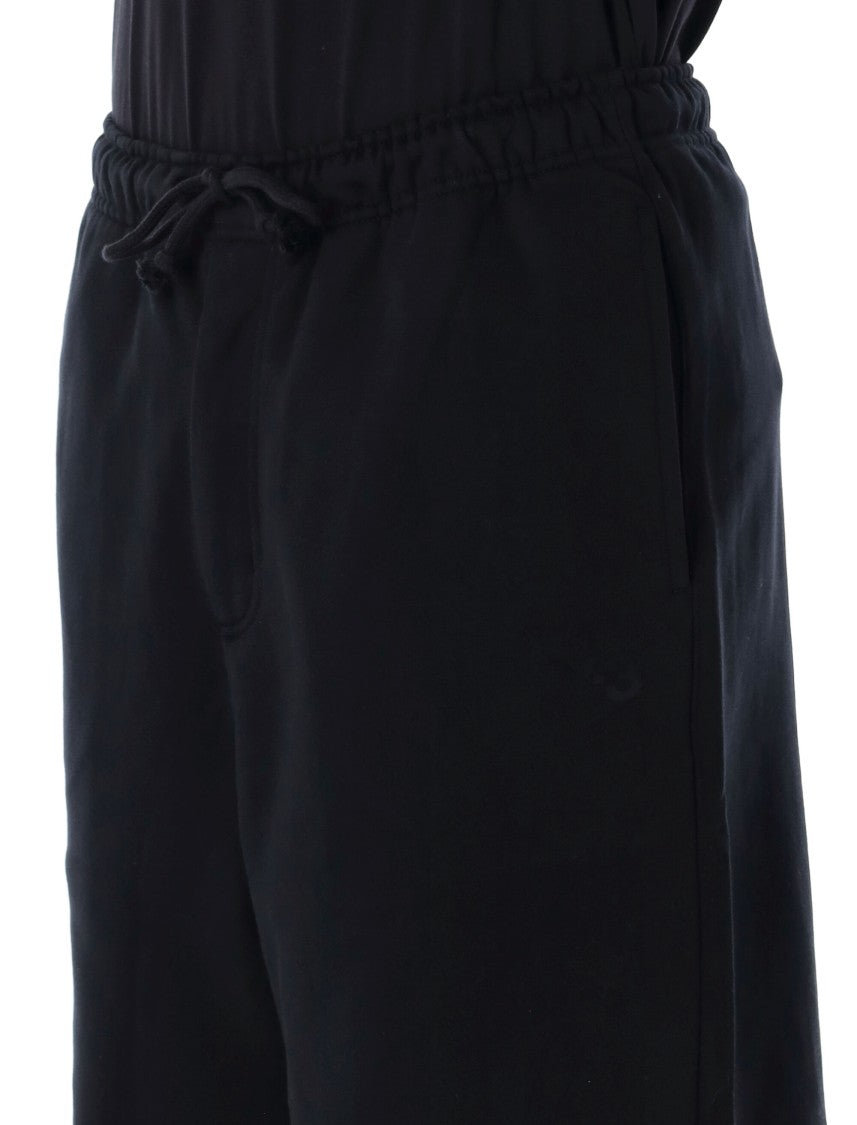 Y-3 Black French Terry Shorts With Functional Pockets