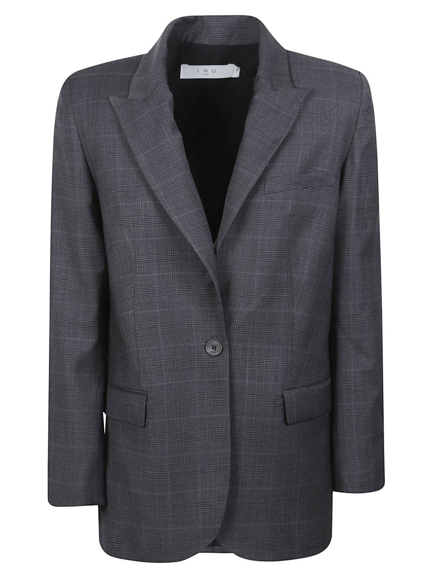 Iro Calu Tailored Grey Checkered Blazer