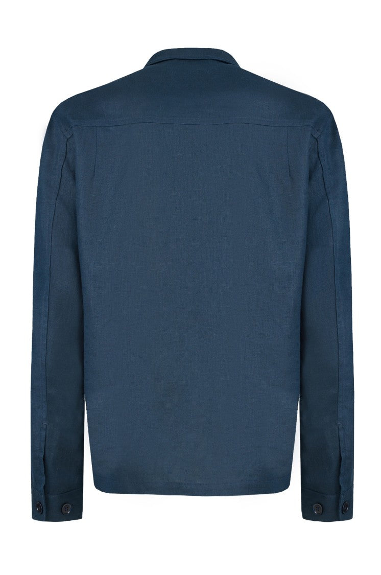 Gazzarrini X Michele Franzese Relaxed Fit Linen Overshirt With Patch Pockets