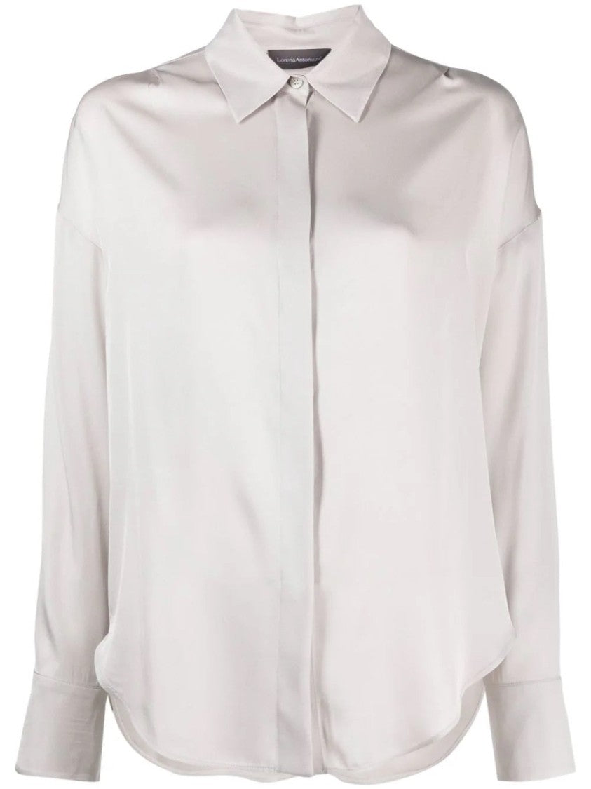 Lorena Antoniazzi Grey Luna Flowing Long-Sleeve Shirt