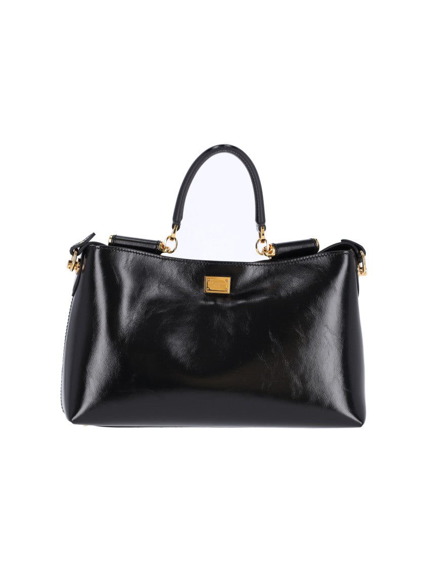 Dolce & Gabbana Black Vittoria Medium Calfskin Shoulder Bag