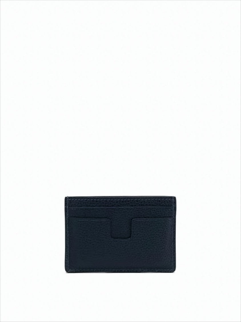 Tom Ford Textured Calf Leather Card Wallet With Embossed Branding