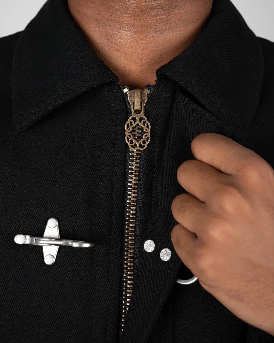 Prohibited Black Back In The Days Cotton Buckle Jacket