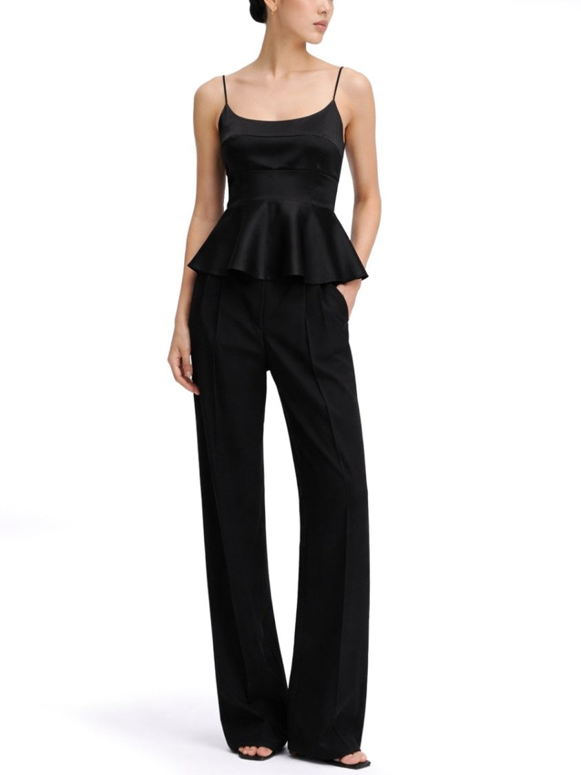 Theory Fitted Peplum Hem Triacetate Tank Top