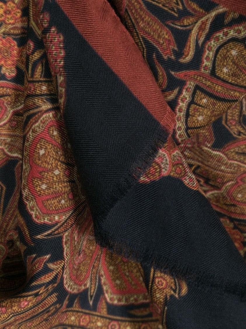 Etro Floral Pattern Cashmere Blend Scarf