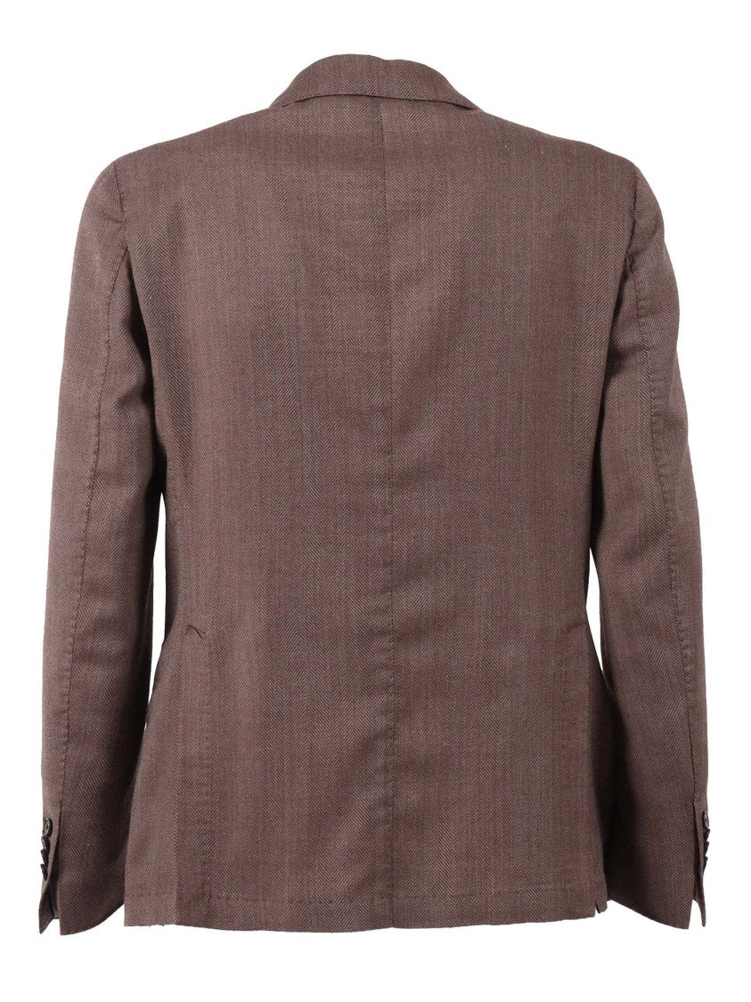 Brando-Lubiam Double Breasted Drop S Herringbone Blazer