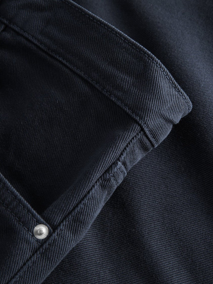 Norse Projects Relaxed Fit Blue Trousers In Heavy Twill