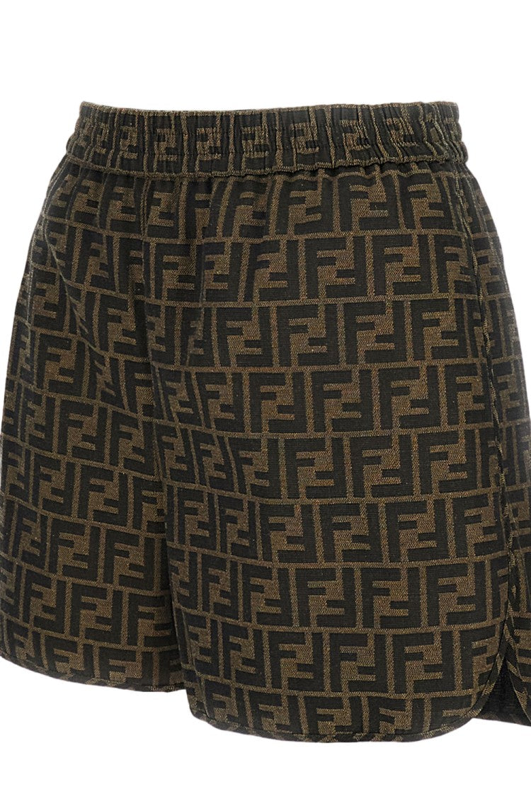 Fendi Ff Logo-Patterned Shorts With Elastic Waistband