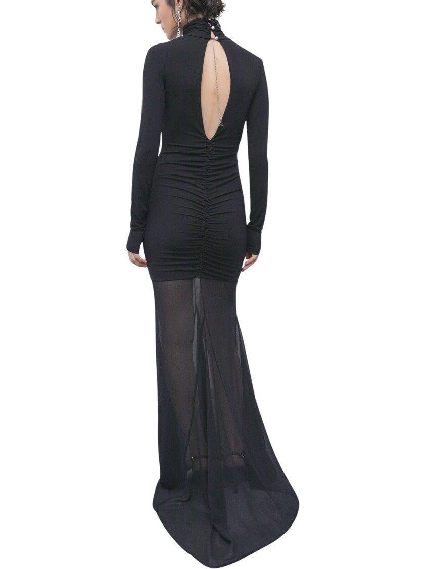 Patrizia Pepe Draped Keyhole Cutout Evening Dress