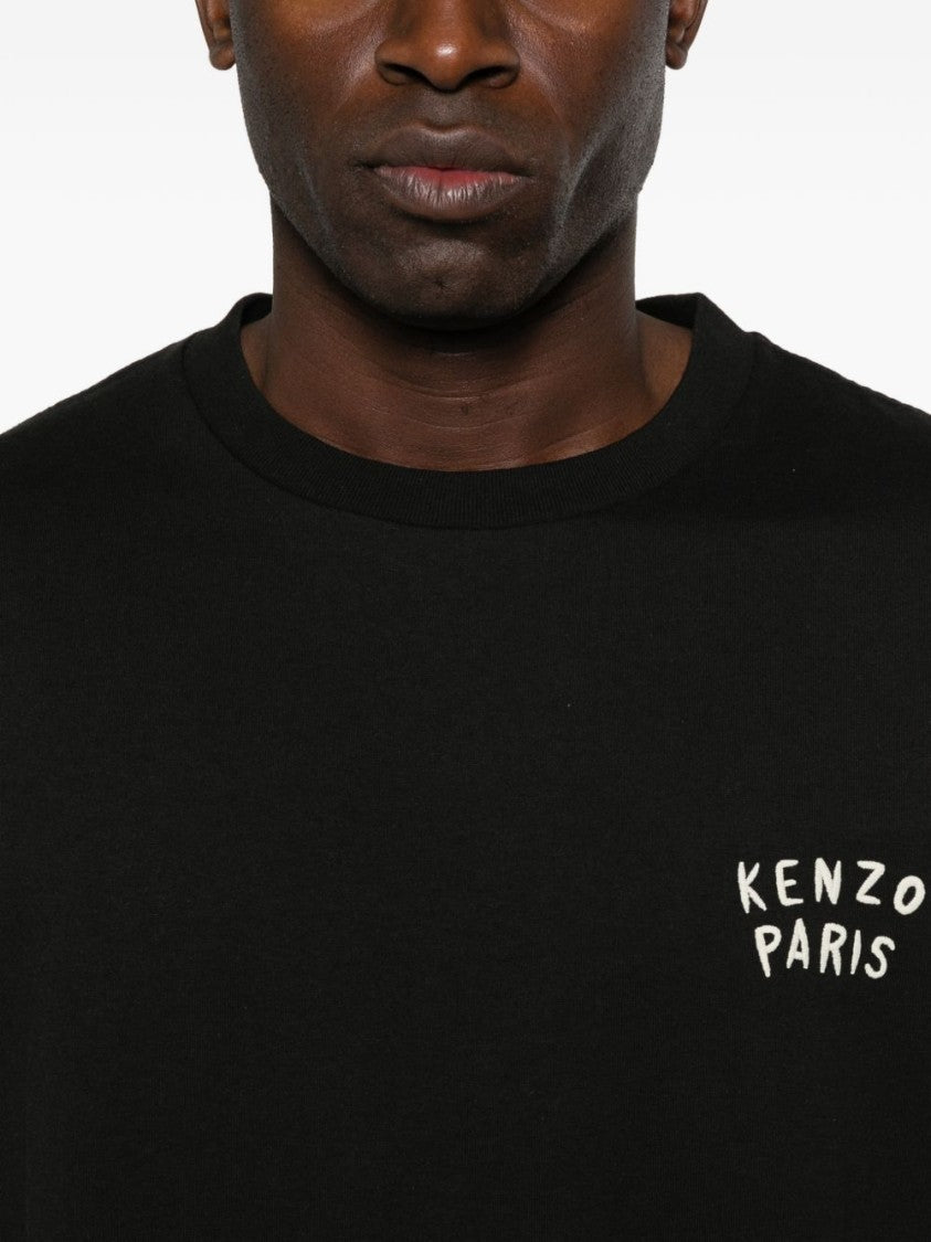 Kenzo Short-Sleeve Black Graphic Silk T-Shirt
