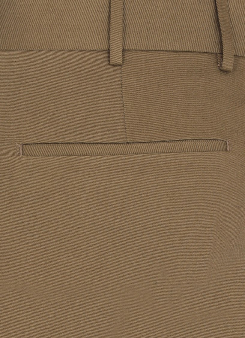 Pt Torino Green Cotton And Linen Trousers