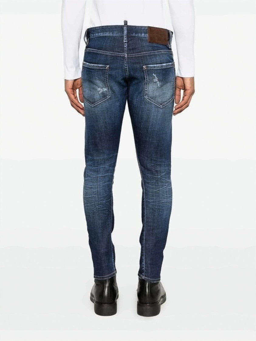 Dsquared2 Blue Slim Fit Lightly Faded Denim Pants