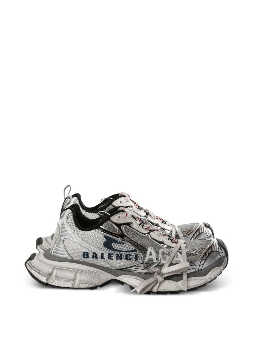 Balenciaga Futuristic Silver Mesh Flat Shoes