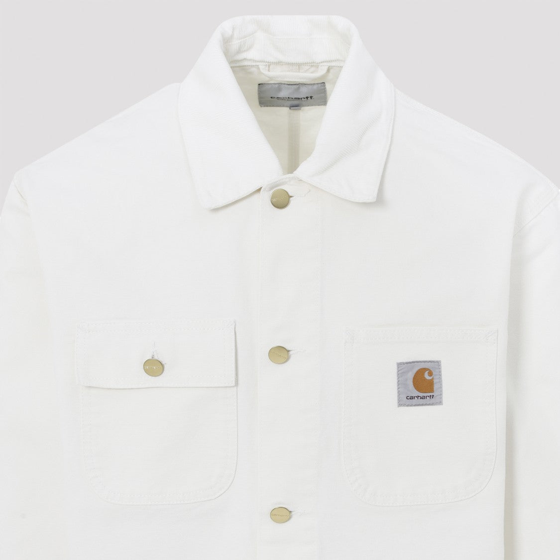 Carhartt Wip White Cotton Jacket With And Functional Pockets