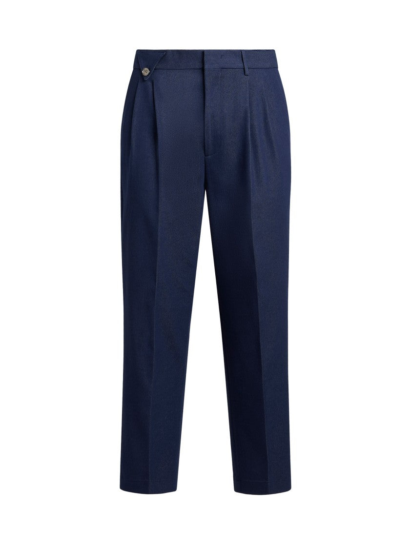 Etro Deep Blue Tailored Wool Trousers