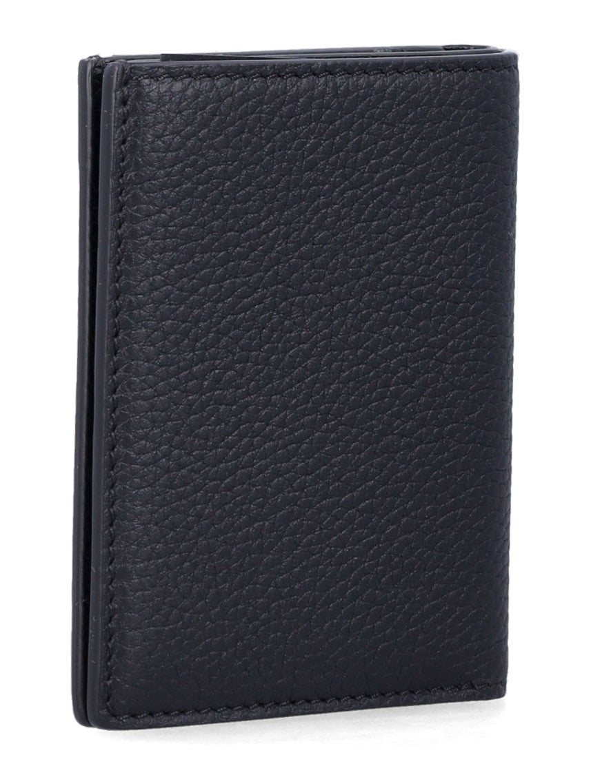 Tom Ford Soft Grain Leather T-Line Hammered Bifold Card Holder