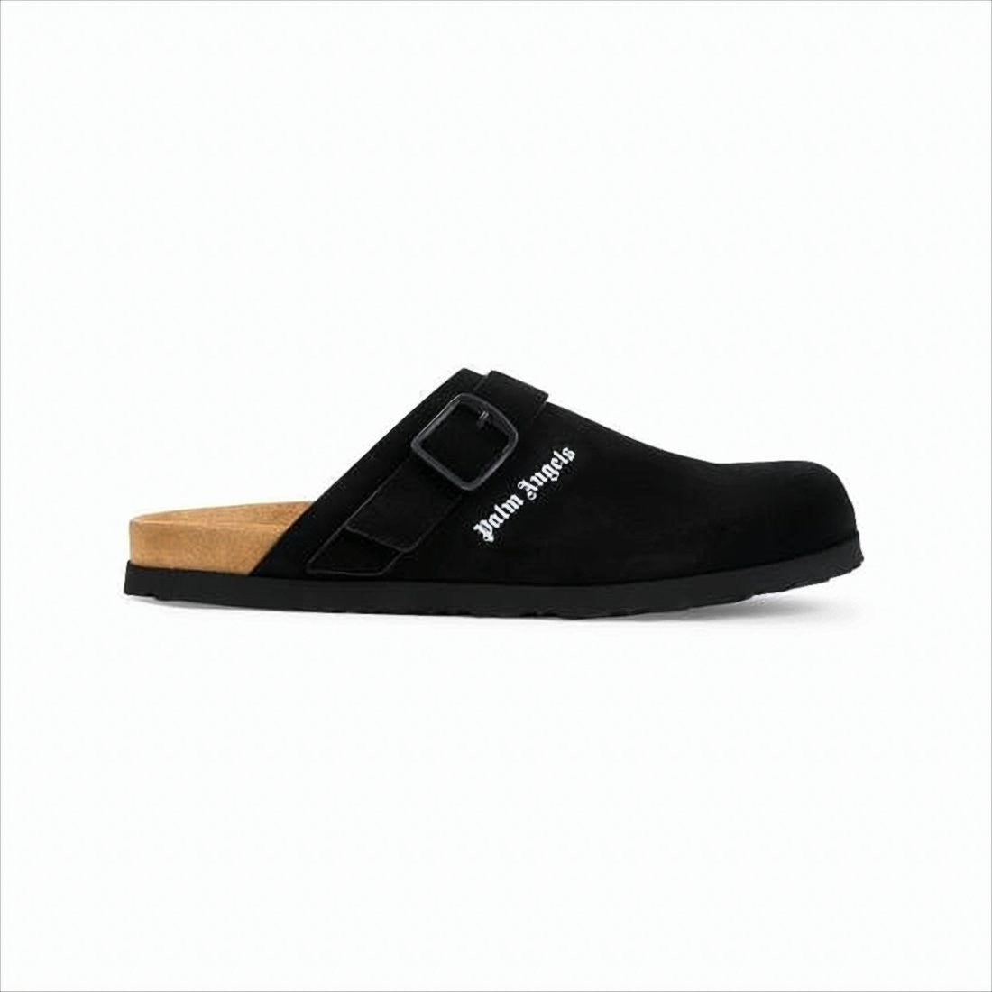 Palm Angels Matte-Finish Suede Slip-On Mules With Adjustable Strap