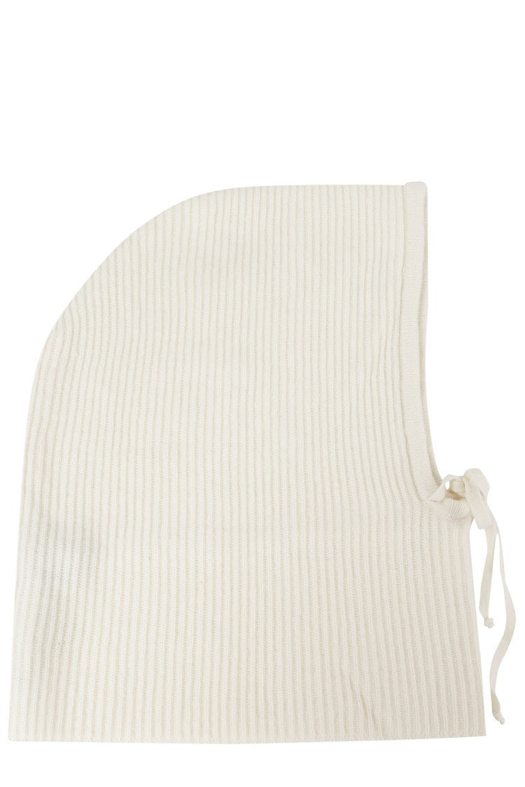 Federica Tosi White Adjustable Drawstring Wool-Blend Balaclava
