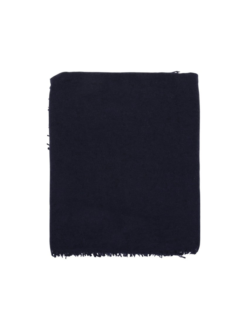 Mouleta Fringed Black Cashmere Scarf