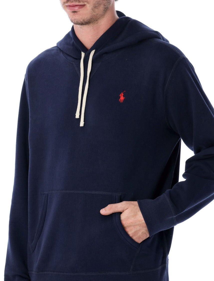 Polo Ralph Lauren Navy Blue Cotton-Blend Fleece Hoodie With Adjustable Hood